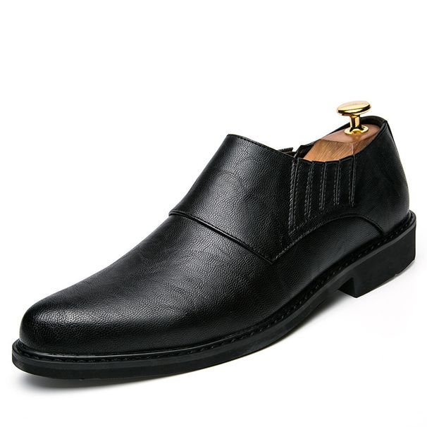 Euro Step British Style Casual Leather Shoes For Men, Business Comfortable Soft Slip-On Thick Sole Men's Shoes, Versatile_vogvips.com
