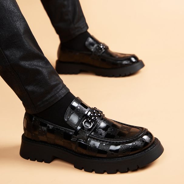 Bean High-end Light British Men's One Foot Trend Le Fu Thick Sole Height Increasing Casual Trendy Shoes_vogvips.com