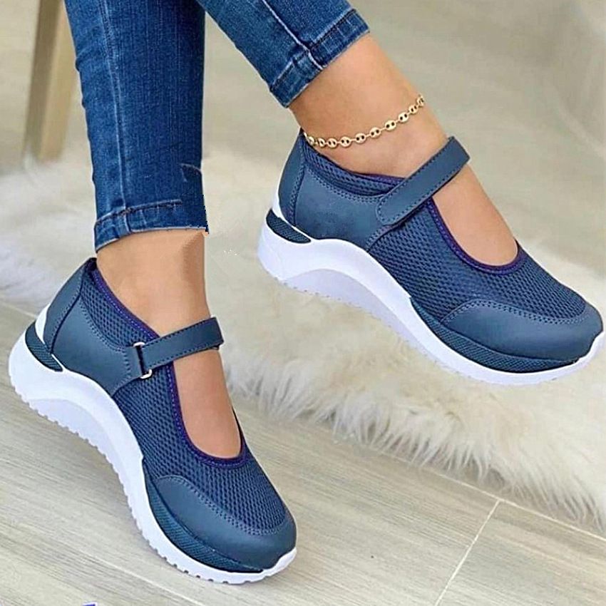 plus Size Women's round Toe Knitted Velcro Platform Sandals Spring Summer 2022 European American Styles Casual Shoes_vogvips.com
