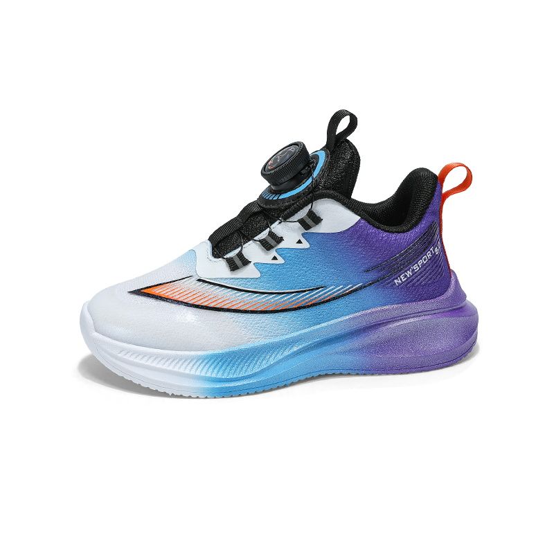 2024 New High Quality Mesh Surface Breathable Light Running Shoes Anti-slip Wear-resistant Rotating Button Student Sports Shoes_vogvips.com