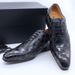 Men's Business Formal Cowhide Handmade Brick Pattern Embossed Oxford Pointed Shoes Pure Leather_vogvips.com