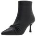 2025 New Pointed Toe Stiletto Heel Plus Size Shot High Heels Women's Black Vesatile Matin Ankle Boots With Back_vogvips.com