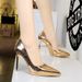 3255-5 Style Banquet Super High Heels Women's With Thin Heels, Shallow Mouth, Pointed Toe, Stone Pattern, Sexy Nightclub_vogvips.com