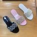 Fashionable Pearl Cross-Strap 2025 Summer New Fashion Flat Slippers Women's Casual Outdoor Sandals_vogvips.com