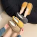 Suede Platform Shallow Yellow Loafers Spring Fashion Concise Chunky Heel Shoes Woman 250625_vogvips.com