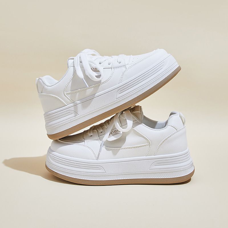 Little White Shoes Female Students Thick-soled Heightening Shoes Sports Board Shoes Casual Street Shoes_vogvips.com