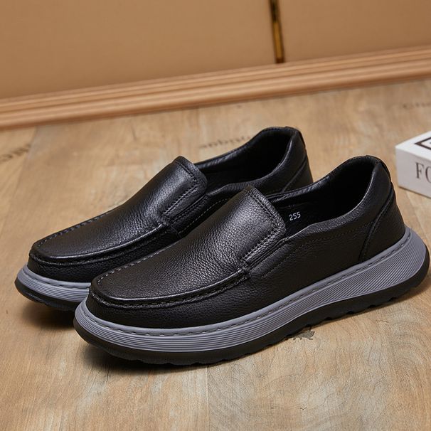New men's set foot casual shoes light soft thick soles comfortable breathable line male leather shoes_vogvips.com