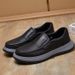 New men's set foot casual shoes light soft thick soles comfortable breathable line male leather shoes_vogvips.com