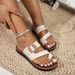 Elegant Ladies Fashion Sandals With Unique Buckle Design Premium Leather Comfortable Footwear Simple Personality_vogvips.com
