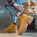 European Warm Series Men's Couple Style Martin 2025 Autumn High-top Work Shoes Outdoor Thick-soled Yellow Boots B801_vogvips.com