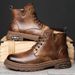 European Warm Series Martin Simple Texture High-top Casual Thick-soled Outdoor Work Boots Versatile Fashion Trend Men's Shoes_vogvips.com