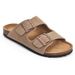 Crestar Women's Cork Footbed Sandals Lady Fashion Buckle Slip-On Slide Sandals Summer Comfortable Suede Shoes With Arch Support_vogvips.com
