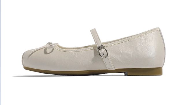 Gentle French Mary Jane Shoes Women's Comfortable Inner Elevated Bow Strap Casual Ballet Style Shoes_vogvips.com