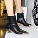 Short Boots Women's Boots Metal Heel Hollow Heel Iron Head Metal Pointed Boots_vogvips.com
