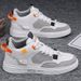 Men's High Top Canvas Sneakers Casual Breathable Lace-Up Shoes For Running Walking Comfortable Lightweight Fashion Sneakers_vogvips.com