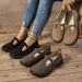 Women's New Round Toe Belt Buckle Single Fashionable British Style Leather Shoes, Thick Heeled Women's Shoes_vogvips.com