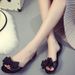 Women's Summer Flat Fish Mouth Sandals, Floral Design, New Bowknot Women's Jelly Shoes, Transparent Crystal Shoes_vogvips.com