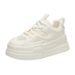 sponge Cake Platform White Shoes Women's Small Height-increasing Shoes Mesh Breathable Casual Board Shoes_vogvips.com