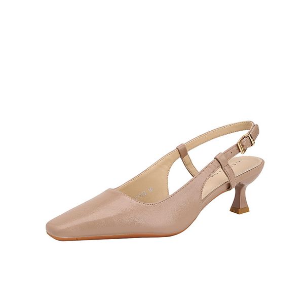 Qianluhui Closed-Toe Sandals - Elegant And Chic Basic Style For Daily Commuting, Fashionable Shallow-Heel High-Heeled_vogvips.com