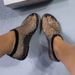 Women's Round Toe Sandals With Diamond Short Boots, Summer Sexy Large Size Flat Bottom Hollow Sandals For Women_vogvips.com