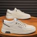 New summer breathable fashion brand all-match flat shoes men's casual leather shoes small white sports shoes_vogvips.com