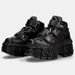 Women S Chunky Punk Platform Sneakers Round Toe Low Top Shoes With Metallic Detailing Foam Sole For Casual Wear_vogvips.com