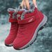 Winter Velvet Warm Elderly Shoes Women's Walking Shoes High Top Cotton Shoes Velcro Middle-aged And Elderly Mother Shoes_vogvips.com