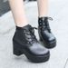 2026 Spring And Autumn New Thick-Soled Waterproof Platform Ankle With Cross-Straps, High-Heeled Martin Boots, Large Size_vogvips.com