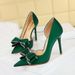 626-H36 Banquet Women's Slim Ultra High Heels Shallow Mouth Side Hollow Water Diamond Bow Single Shoes_vogvips.com