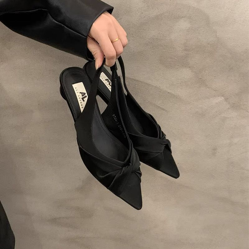 Baotou Sandals Women's Spring And Summer Outer Wear French Niche Women's Shoes Pointed Flat Shoes_vogvips.com