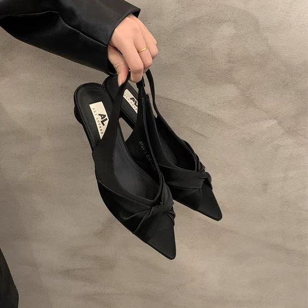 Baotou Sandals Women's Spring And Summer Outer Wear French Niche Women's Shoes Pointed Flat Shoes_vogvips.com