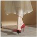 French Style Women's Single Shoes Pointed Toe Stiletto Heel Low Cut Commuter Wedding Bridal High Heels Spring_vogvips.com