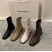 High-End White Martin Ankle French Style Short Spring Summer New Fleece-Lined Slim Boots For Women_vogvips.com