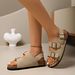 SHLIANG Casual Summer Slip-On Women's Sandals Buckle Retro Large Size Beach Shoes With Strap Comfortable Flat Footwear Y0614_vogvips.com