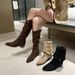 Designer Shoes Free Shipping Vintage Pile Boots With Foldable Fashion Boots Autumn New Suede Long Leg Knight Boots Black Brown_vogvips.com