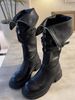 Designer Over-the-knee Long Boots, Women's Martin Boots, Belt Buckle, Thick-soled Motorcycle Riding Boots, High-top Fashion Boots._vogvips.com