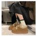 Thick-soled Cotton Shoes For Women's Winter 2025 New Style Snow Cotton Shoes, Retro Fleece Burken Shoes_vogvips.com