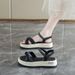 Women's Summer Thick-soled Sandals, Casual And Versatile Strappy Slide Sandals With Soft Bottoms, Two-Purpose Beach Shoes_vogvips.com