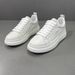 High End Genuine Leather White Lightweight Breathable Men's Shoes, Trendy And Versatile Sports Thick Soled Board Shoes_vogvips.com