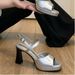 Sheepskin Version~French Silk Satin One-strap Square Toe Open-toe Summer Sandals For Women With Chunky High Heels_vogvips.com
