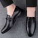 Men's Casual Shoes Gentleman's Dress Loafu Small Leather Shoes Low-top Cover Foot Surface Single Shoes_vogvips.com