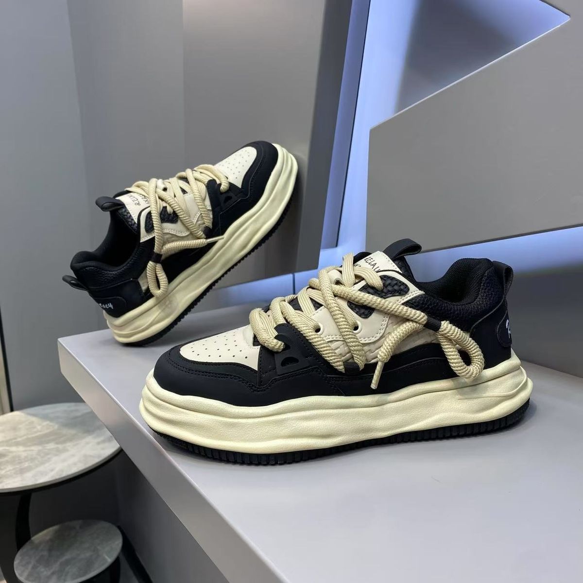 Sneaker Casual Mens Womens Designer Dissolved Sole Board Shoes Fashion Leather Fabric Breathable Height Increased Platfo_vogvips.com