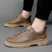 Spring Board Trend Versatile Leather Men's Breathable Sports Thick Soled Casual Shoes_vogvips.com