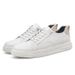 Men's Round Head Board Shoes Cowhide Surface Breathable Small Hole Casual Little White Shoes Low-top Sports Men's Shoes_vogvips.com