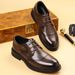 New Fashion Business Genuine Leather British Brock Men's Shoes Men's Business Formal Wear Oxford Shoes Lace-up Fashion Black Dress Wedding Derby Shoes_vogvips.com