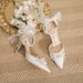 Women's Shoes Classic Style Elegant Pearl Accent Pointed-Toe High Heels For Women - Stylish & Comfortable Dress Shoes With Bow Detail_vogvips.com