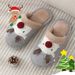 Cute Christmas Reindeer Cotton Slippers For Women, Winter Fashion Slippers, Home Anti-slip Couple Furry Slippers_vogvips.com