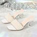 Glitter Strappy Sandals With Transparent Thick Platform Heels For Parties & Formal Occasions Slip On Transparent Platform Party Dress Sandals_vogvips.com