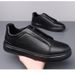 New British Style Men's Leather Loafers, Slip-on, Soft-soled, Soft-upper, Short Casual Style_vogvips.com