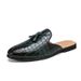 British studio photo fitting room half support leather shoes slip-on Tassel brogue carved leather shoes for men_vogvips.com